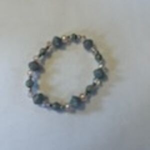 Jelly's Jewelry and Boutique Handcraft Beaded Bracelet with Blue & Silver Tones